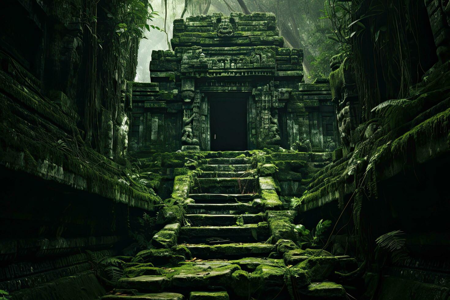 AI generated Ruins of Beng Mealea Temple, Bali, Indonesia, AI Generated photo