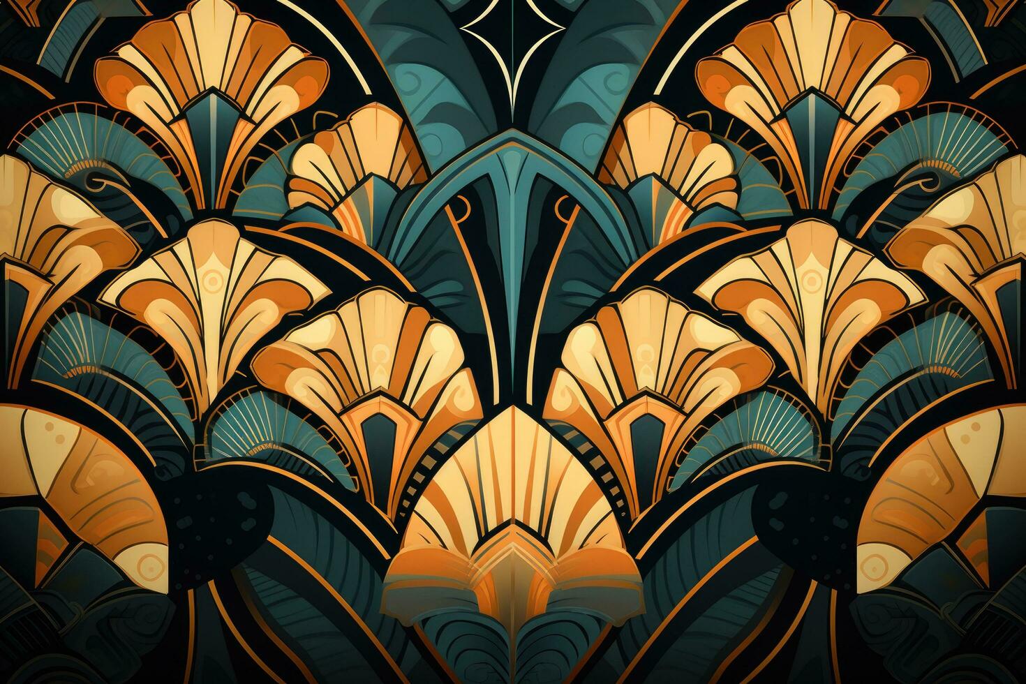 AI generated Abstract vector background. Psychedelic fractal art. Print for clothes, t-shirt, AI Generated photo