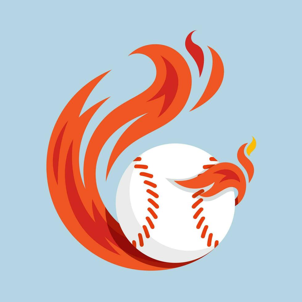 béisbol volador fuego pelota icono diseño vector, emblema, diseño concepto, creativo símbolo. vector