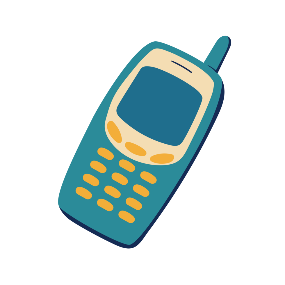 AI generated Retro mobile phone device png