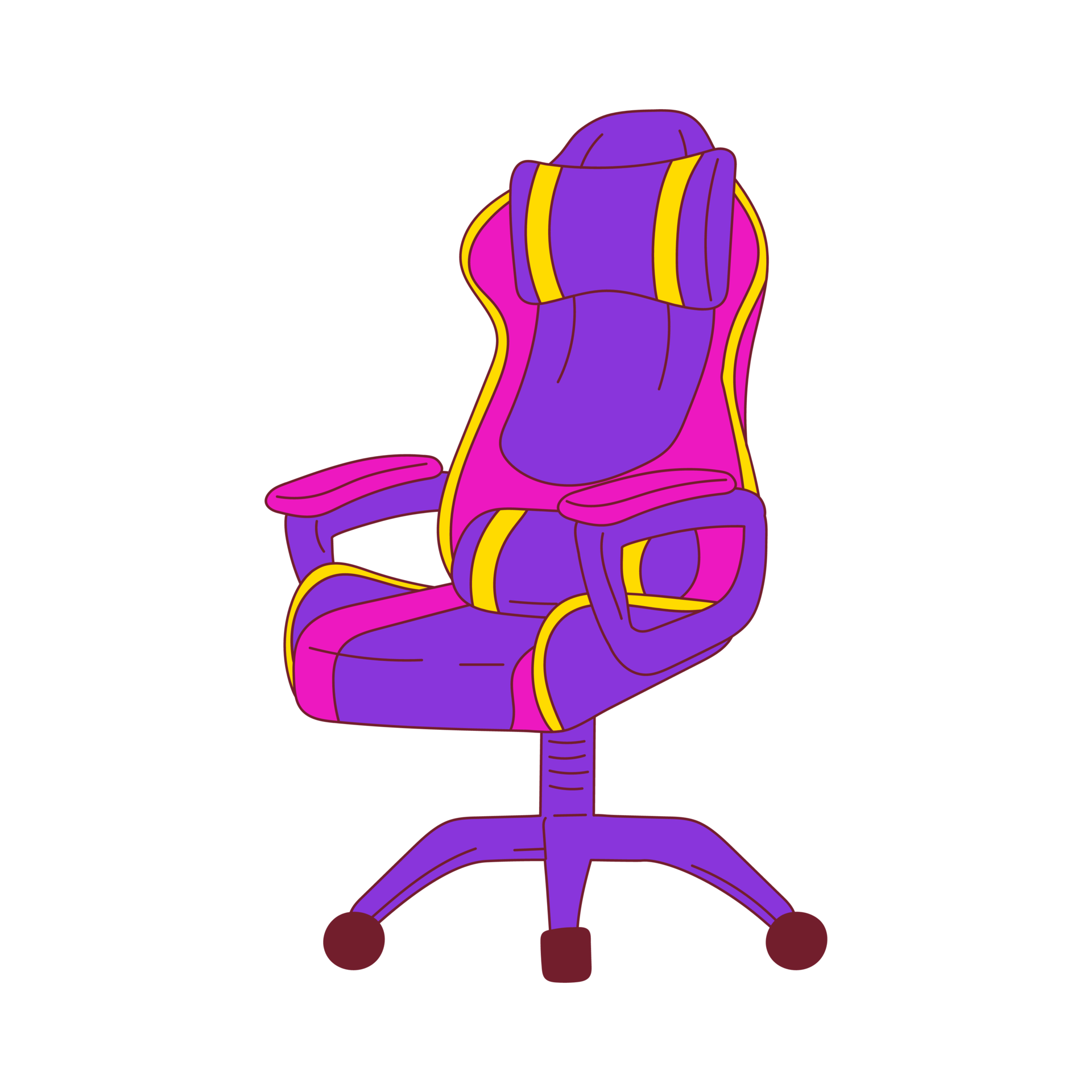 ai-generated-purple-computer-chair-with-wheels-36105490-png