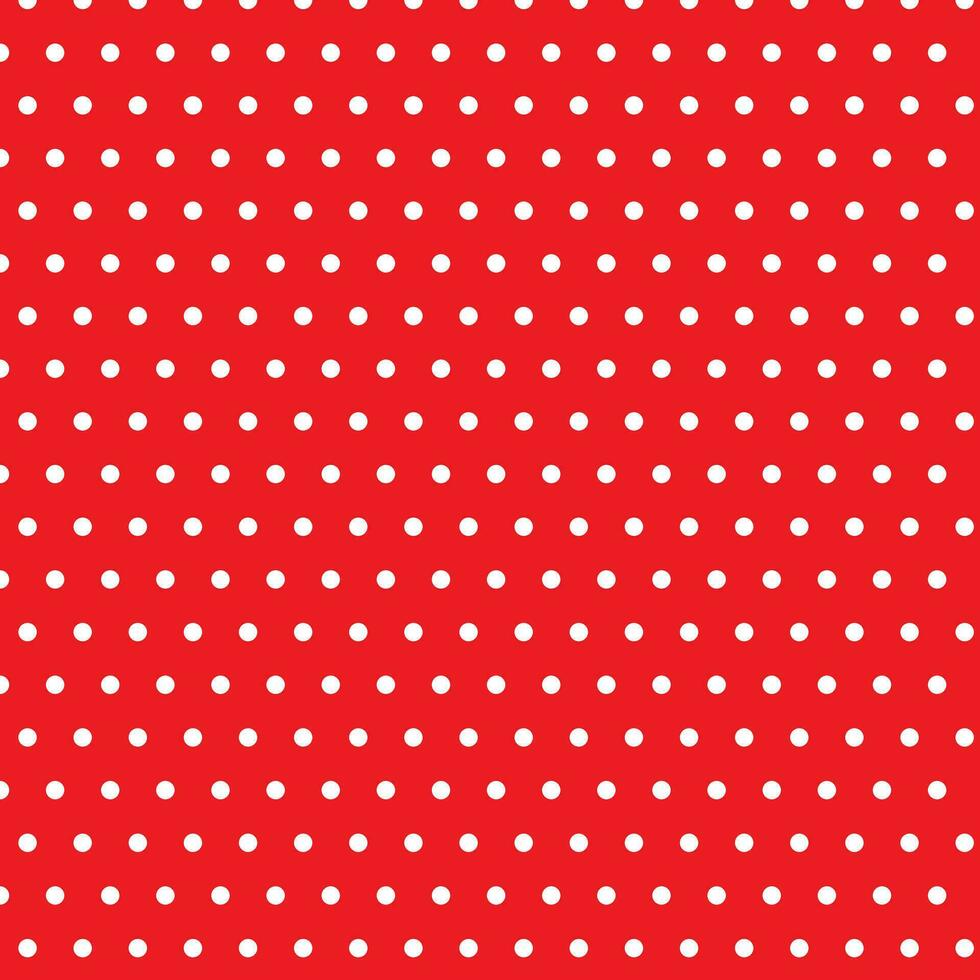 abstract seamlees white color small circle polka dot pattern on red color background vector