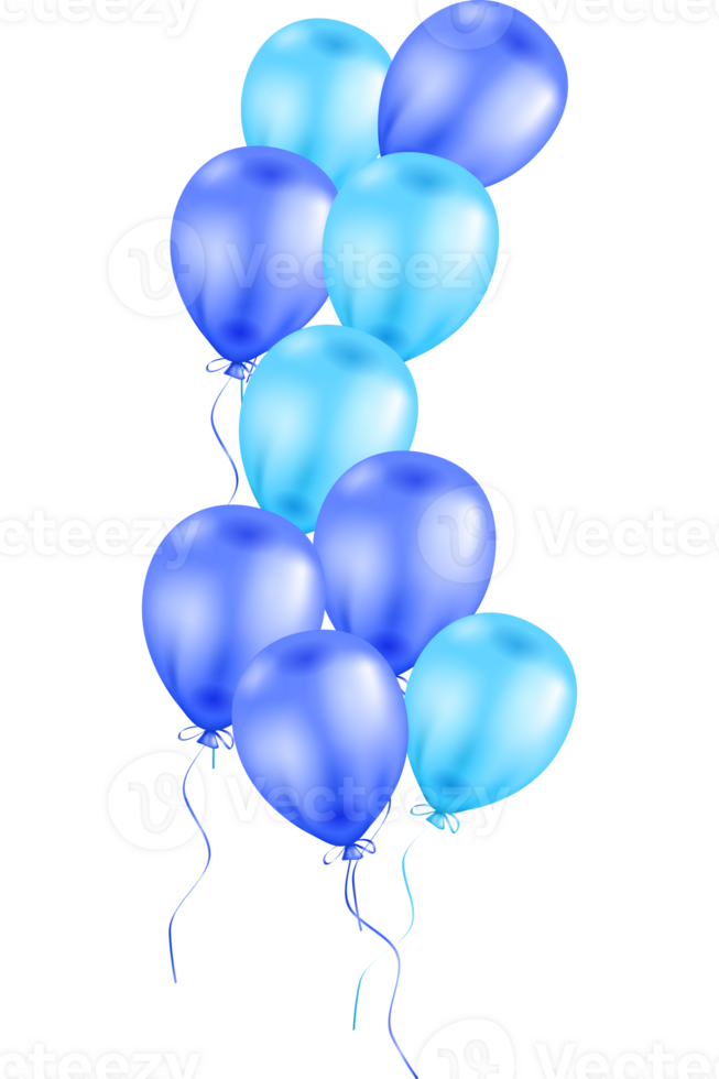 bundel van blauw helium ballonnen png