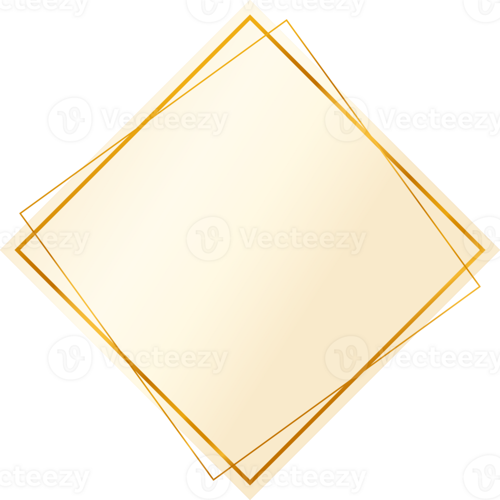 Golden Rhombus frame with gold lines png