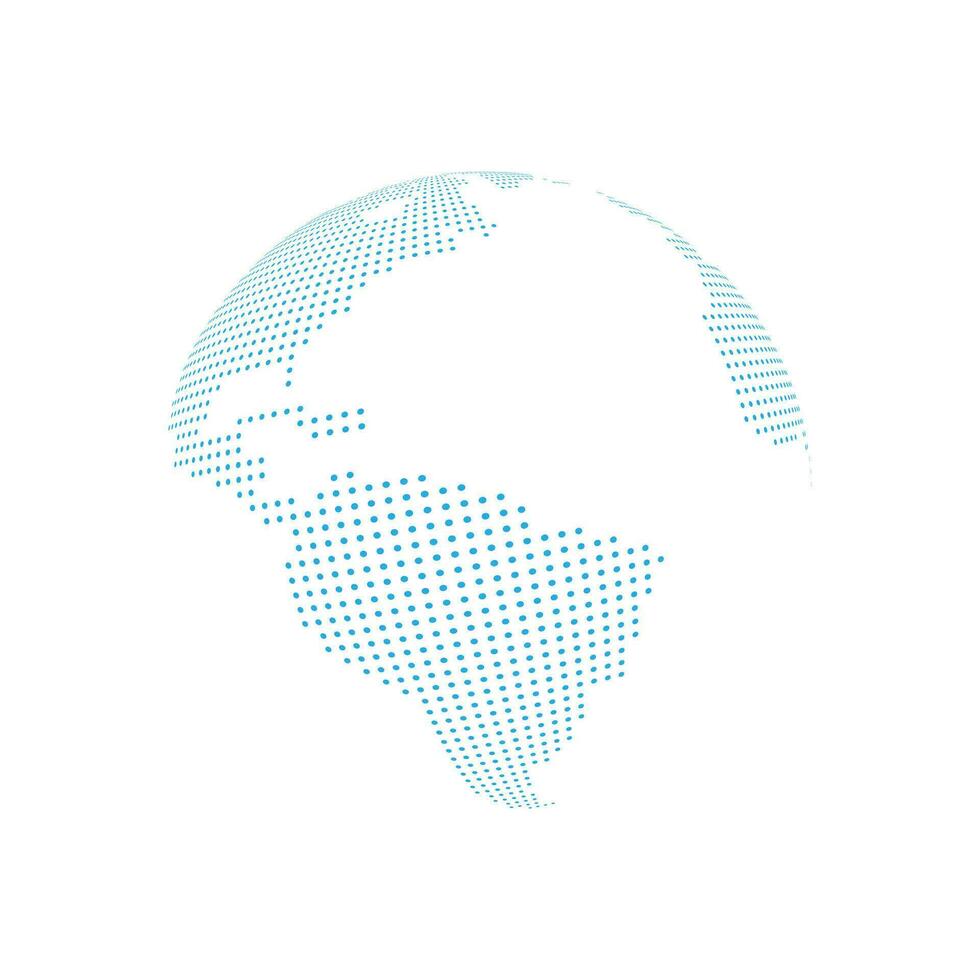 dotted globe world map vector background illustration