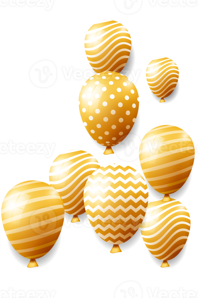 vieringen achtergrond met gouden helium ballonnen png
