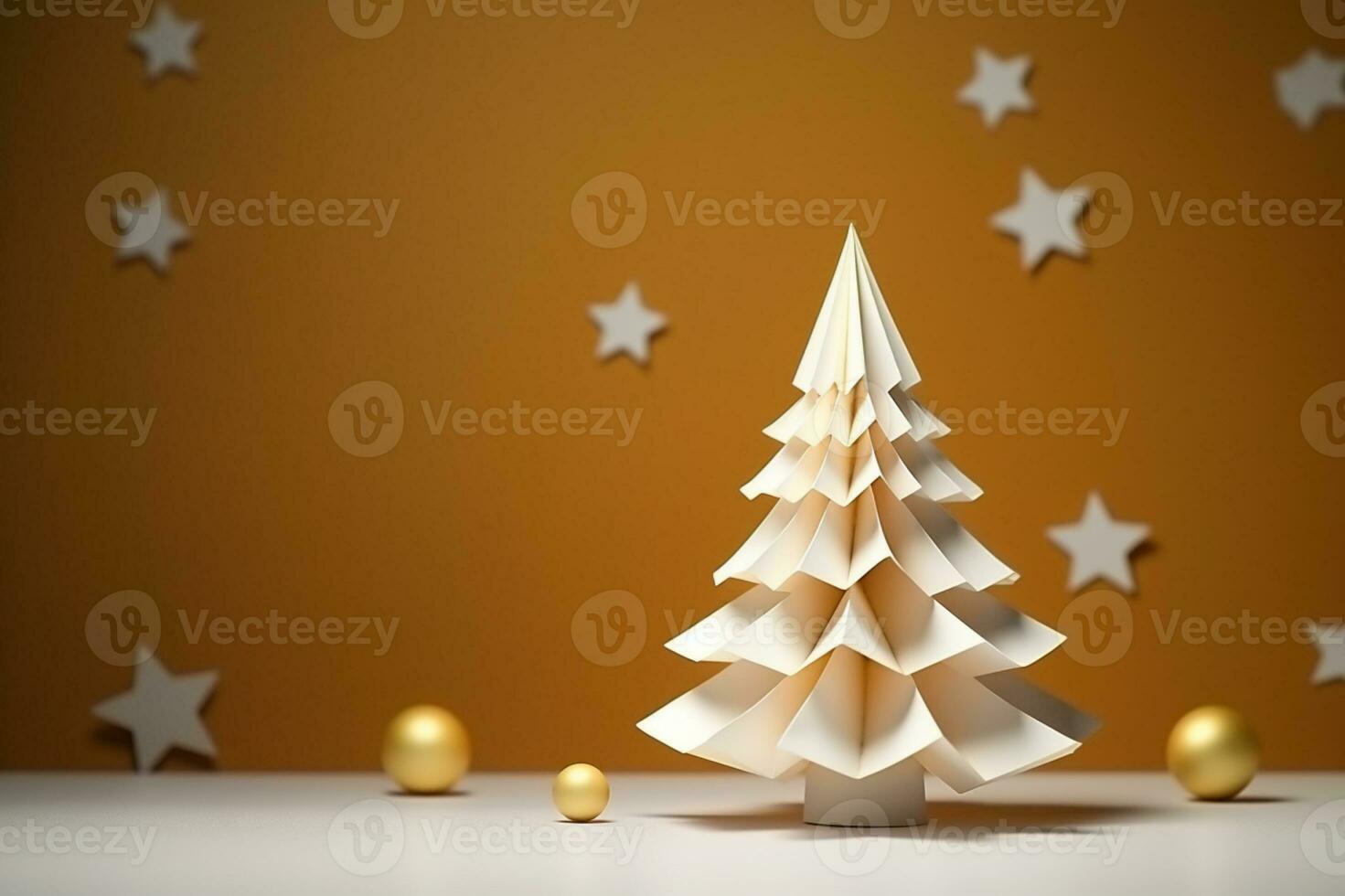 AI generated Christmas tree made with card paper photo