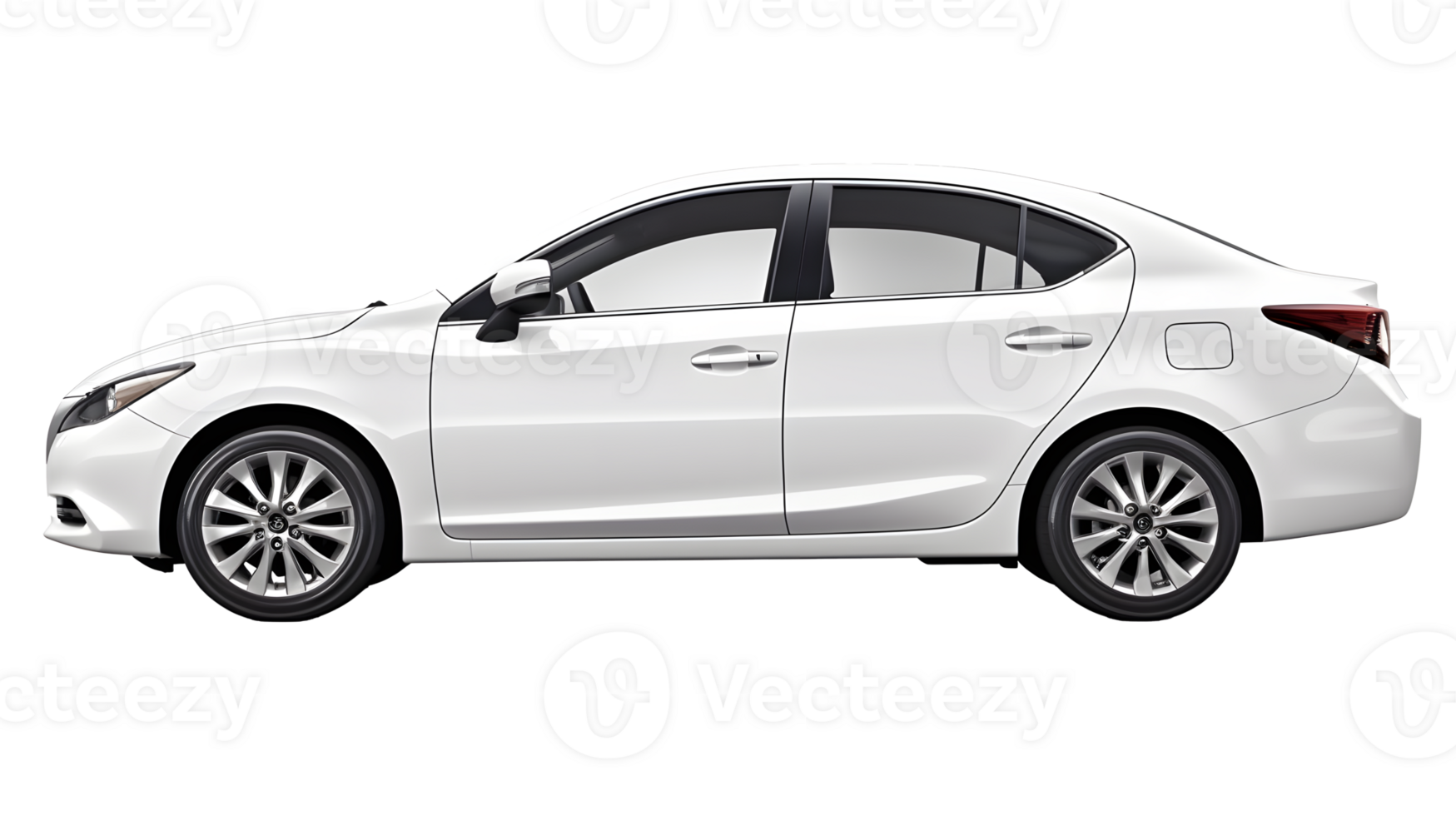 AI generated White hatchback car png