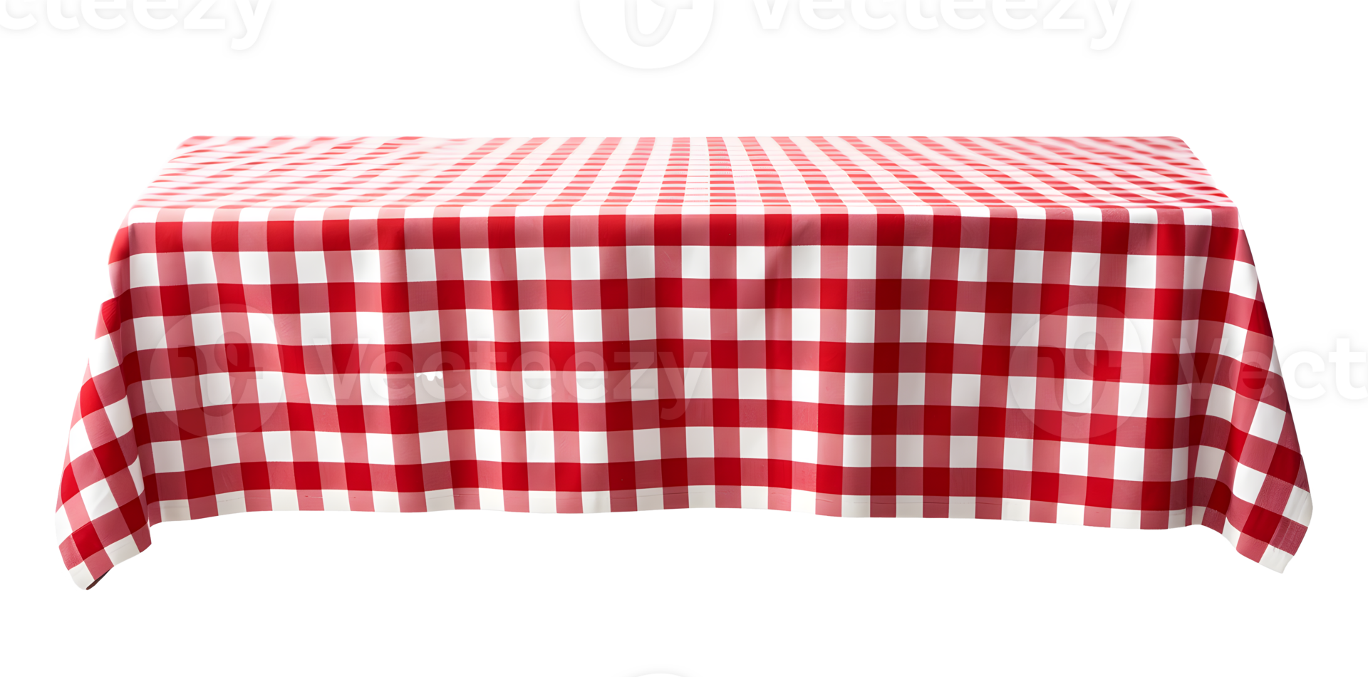 AI generated Red checkered tablecloth PNG