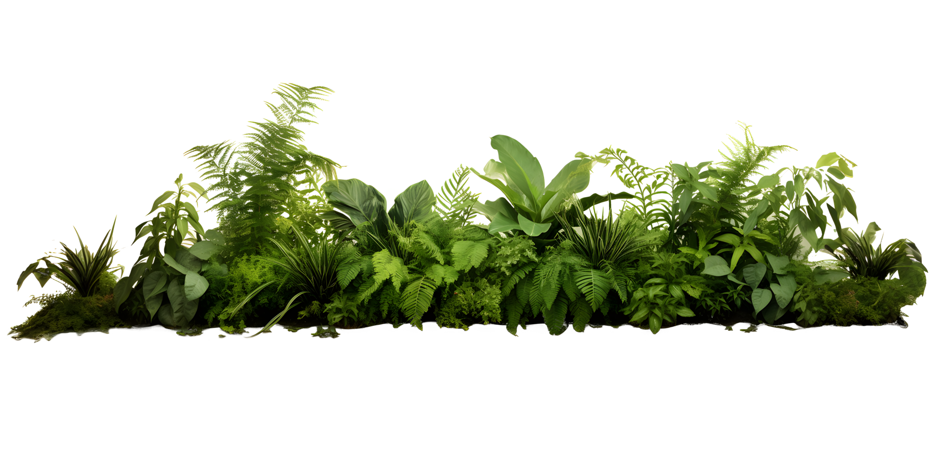 AI generated Green leaves and plants PNG