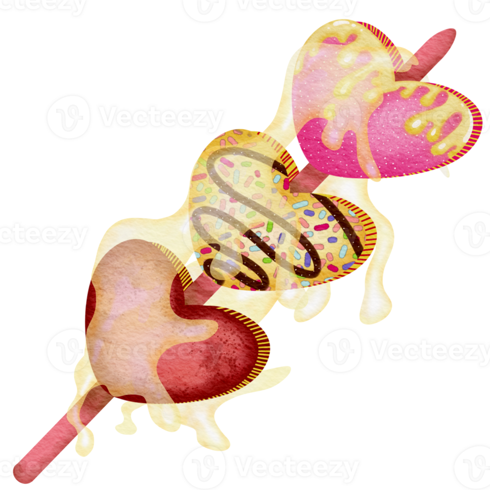 Sugar coated macarons on skewers png