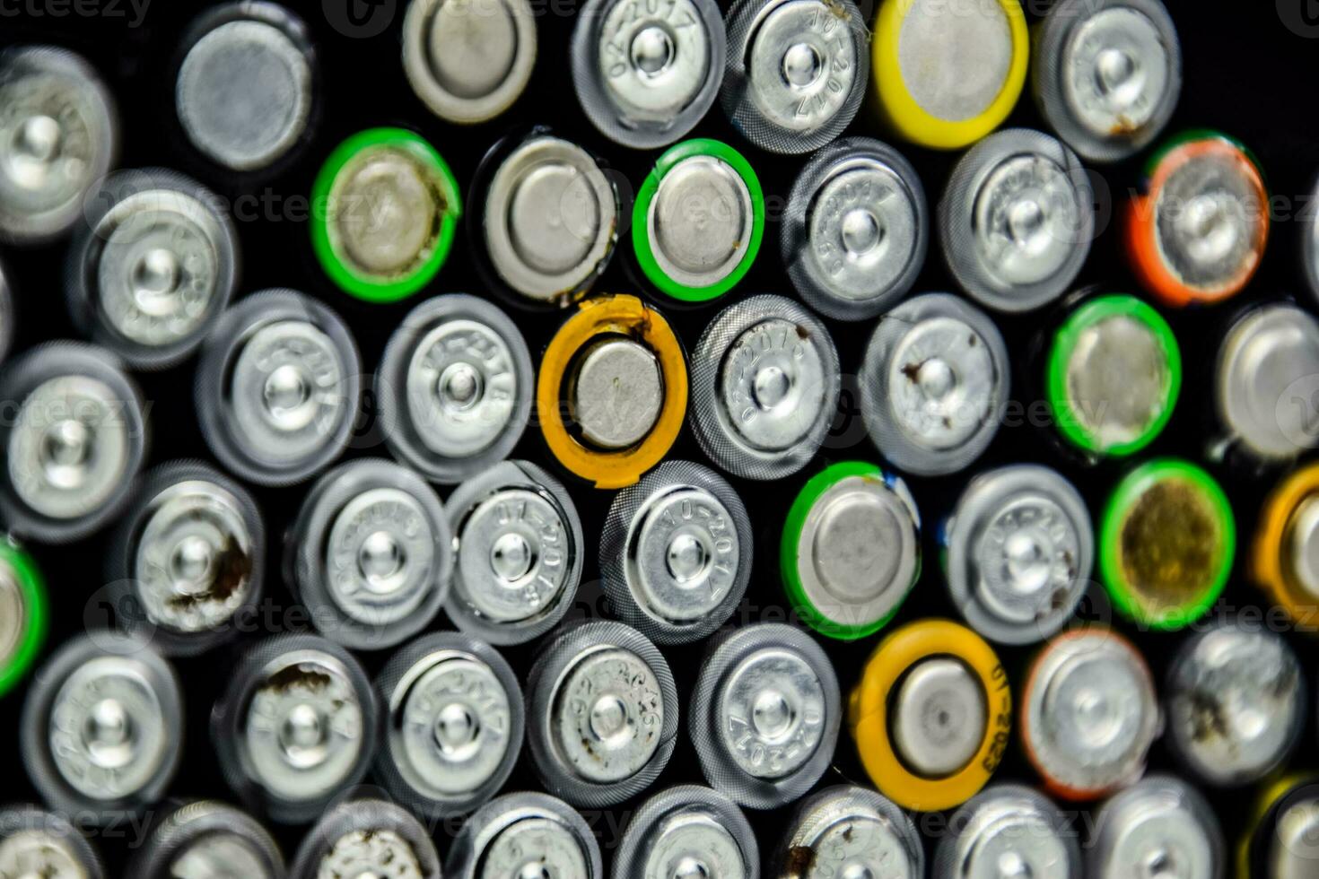 Salt and alkaline batteries, source of energy for portable technology. AAA and AA batteries photo