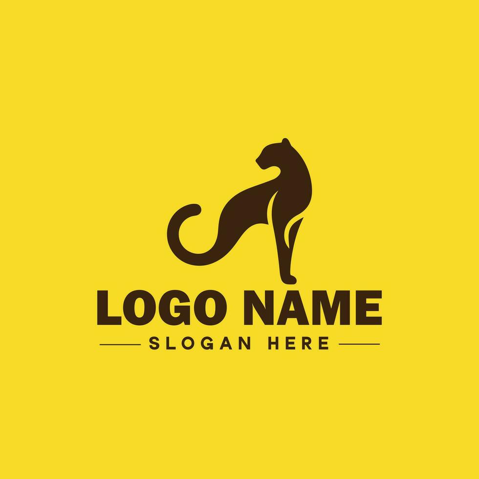 Cheetah animal logo and icon clean flat modern minimalist business and luxury brand logo design editable vector