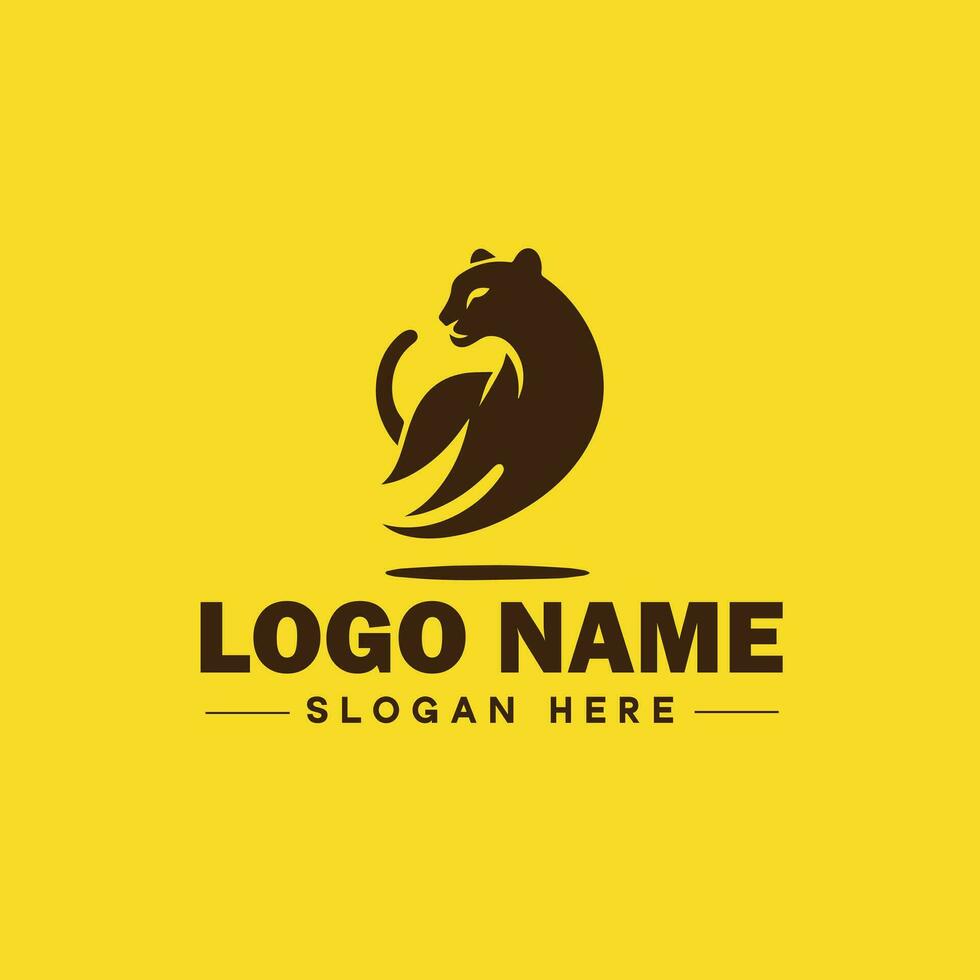 Cheetah animal logo and icon clean flat modern minimalist business and luxury brand logo design editable vector