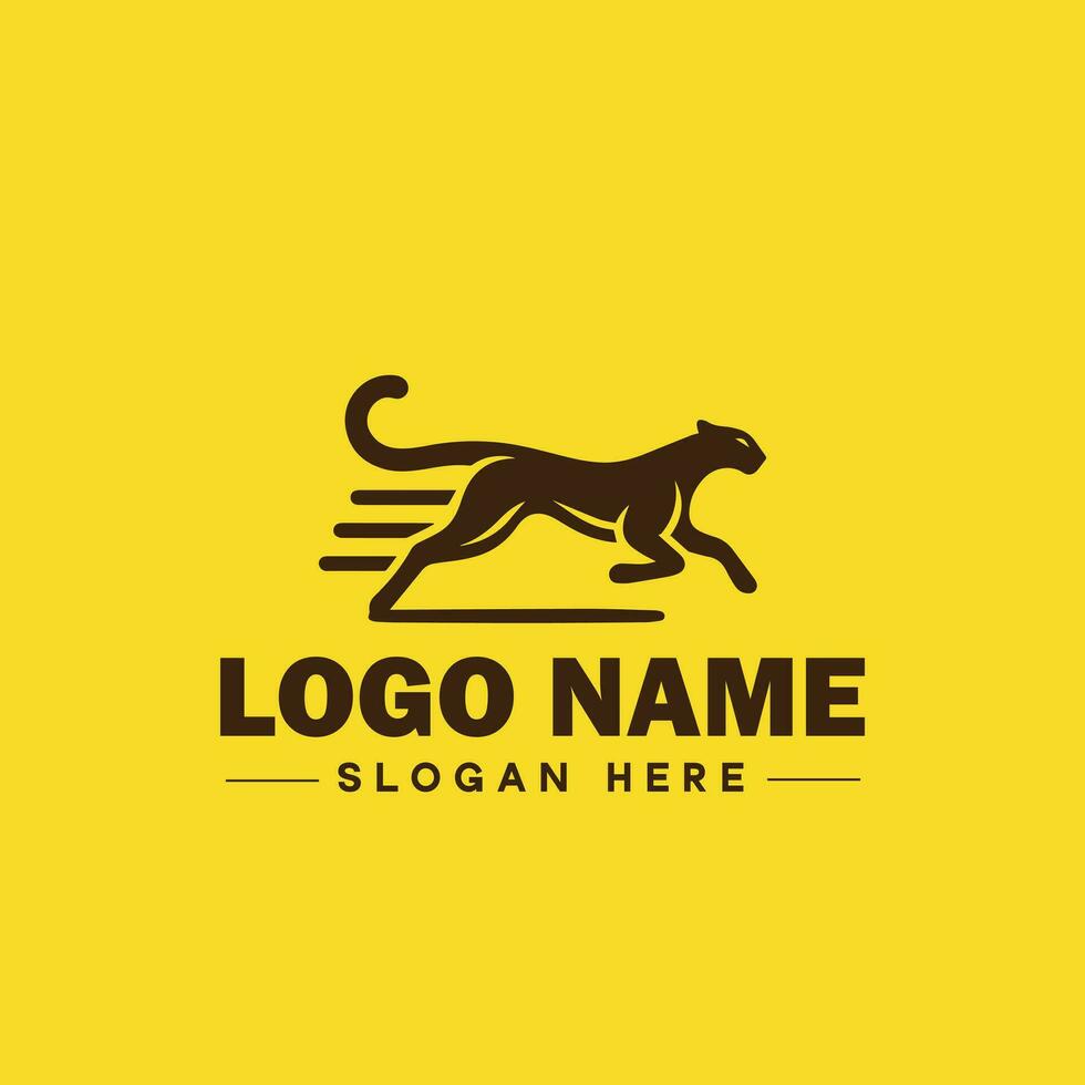 Cheetah animal logo and icon clean flat modern minimalist business and luxury brand logo design editable vector