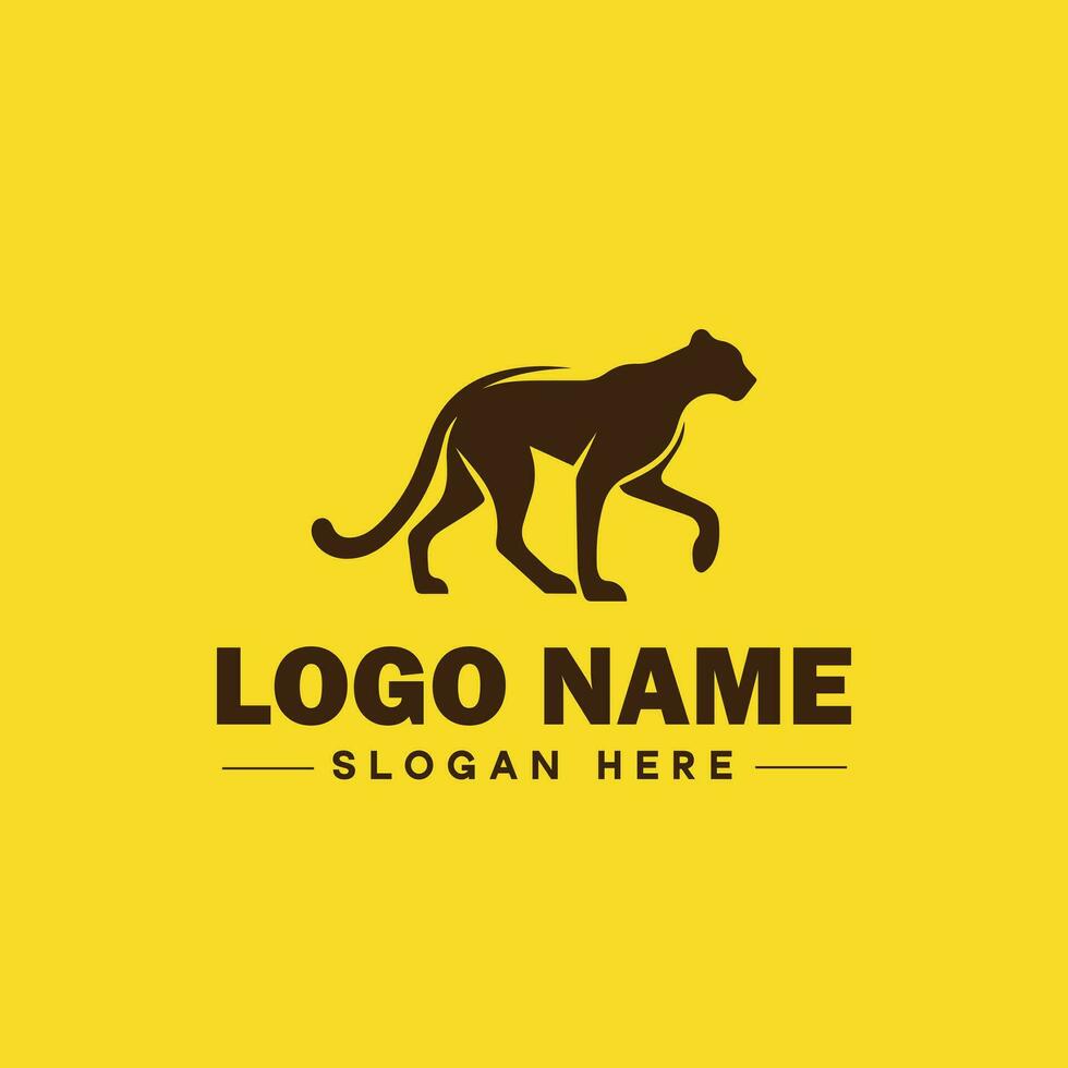 Cheetah animal logo and icon clean flat modern minimalist business and luxury brand logo design editable vector