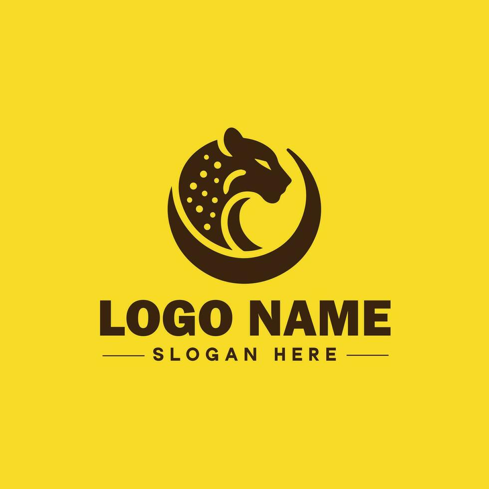 Cheetah animal logo and icon clean flat modern minimalist business and luxury brand logo design editable vector