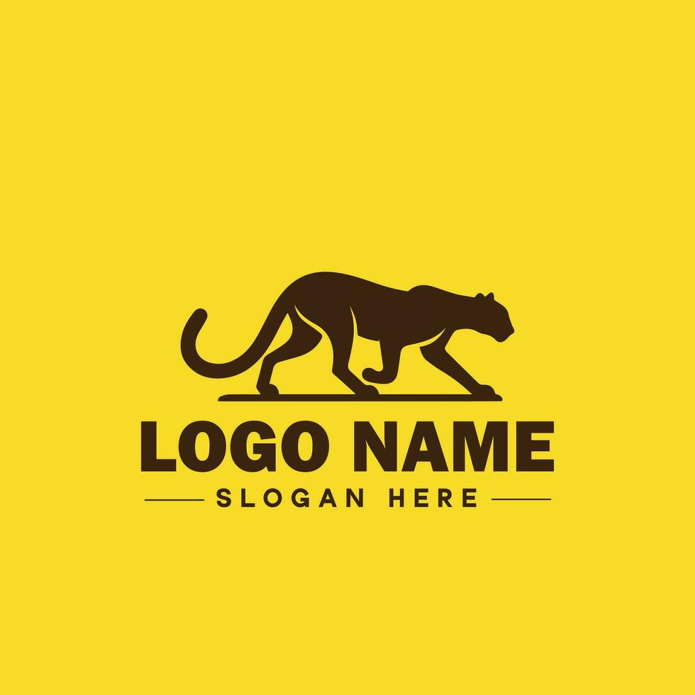 Cheetah animal logo and icon clean flat modern minimalist business and luxury brand logo design editable vector