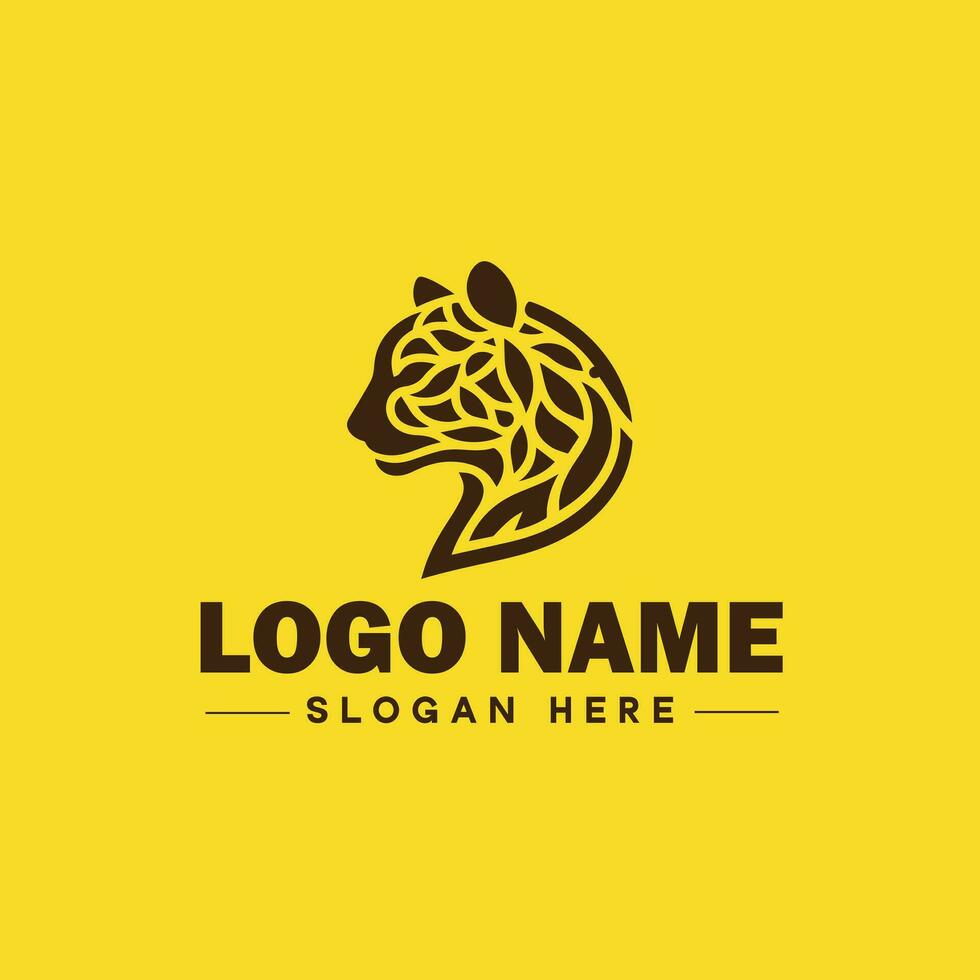 Cheetah animal logo and icon clean flat modern minimalist business and luxury brand logo design editable vector