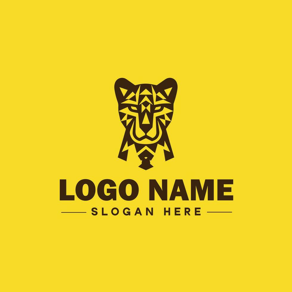 Cheetah animal logo and icon clean flat modern minimalist business and luxury brand logo design editable vector