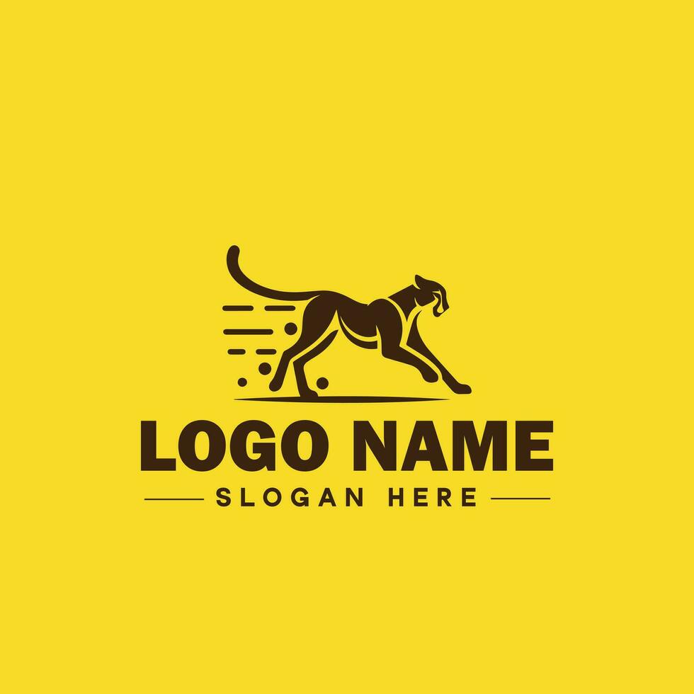 Cheetah animal logo and icon clean flat modern minimalist business and luxury brand logo design editable vector