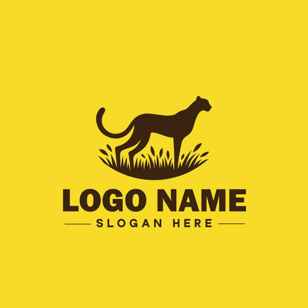 Cheetah animal logo and icon clean flat modern minimalist business and luxury brand logo design editable vector