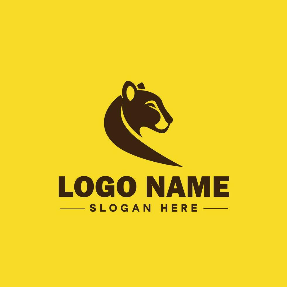 Cheetah animal logo and icon clean flat modern minimalist business and luxury brand logo design editable vector