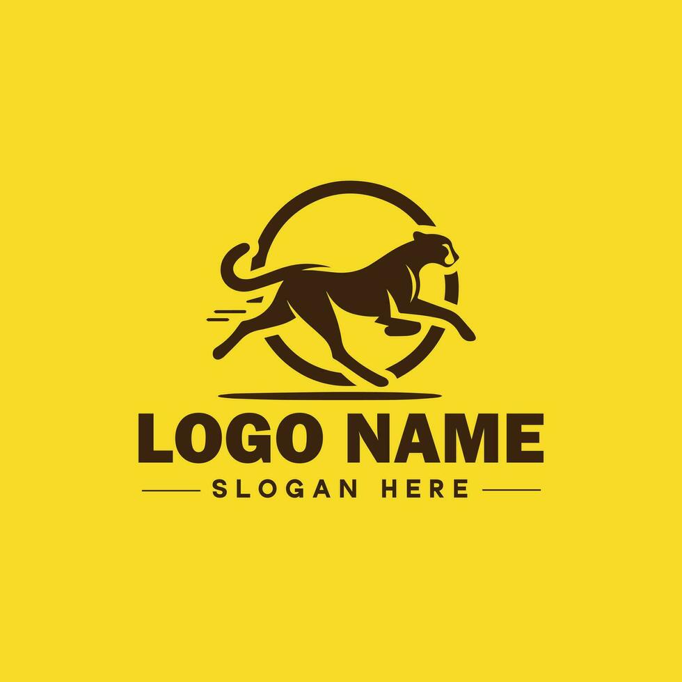 Cheetah animal logo and icon clean flat modern minimalist business and luxury brand logo design editable vector