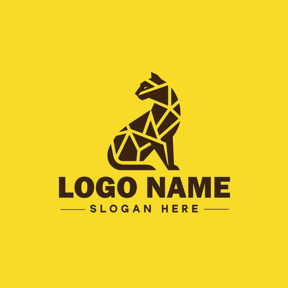 Cheetah animal logo and icon clean flat modern minimalist business and luxury brand logo design editable vector