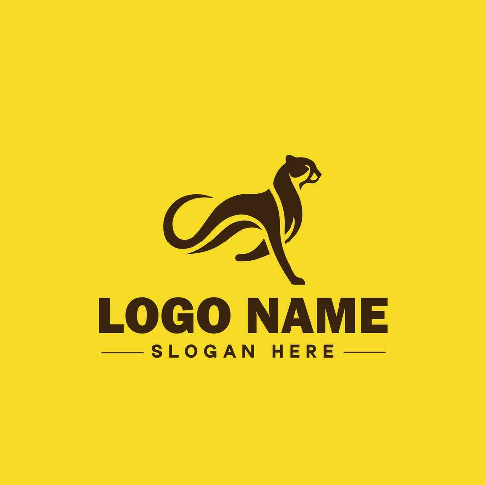 Cheetah animal logo and icon clean flat modern minimalist business and luxury brand logo design editable vector