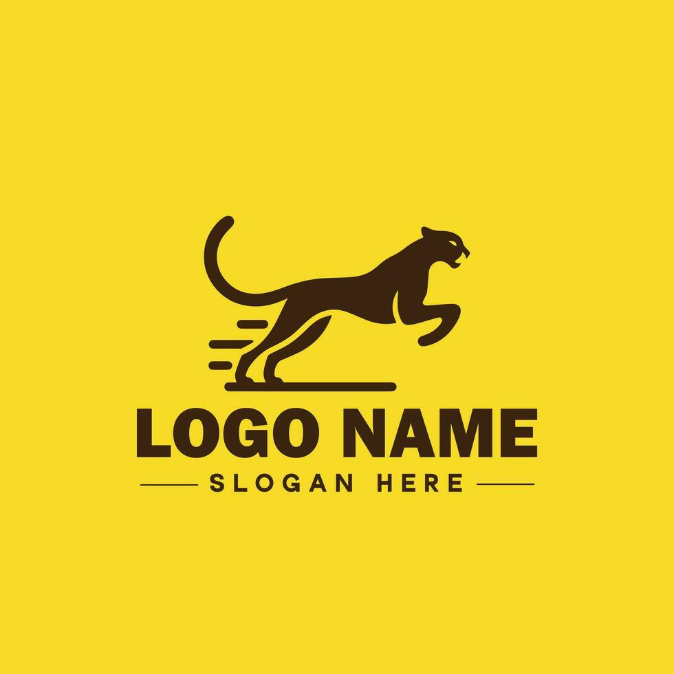Cheetah animal logo and icon clean flat modern minimalist business and luxury brand logo design editable vector