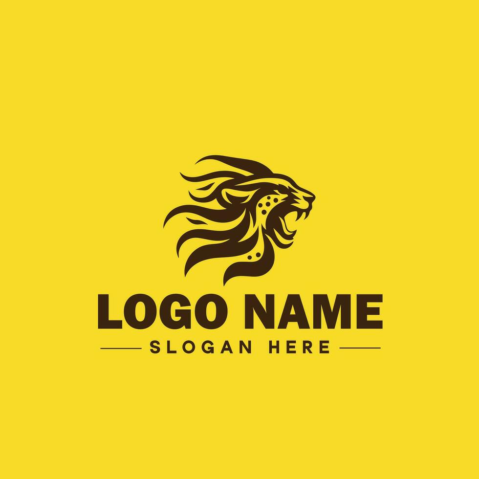 Cheetah animal logo and icon clean flat modern minimalist business and luxury brand logo design editable vector