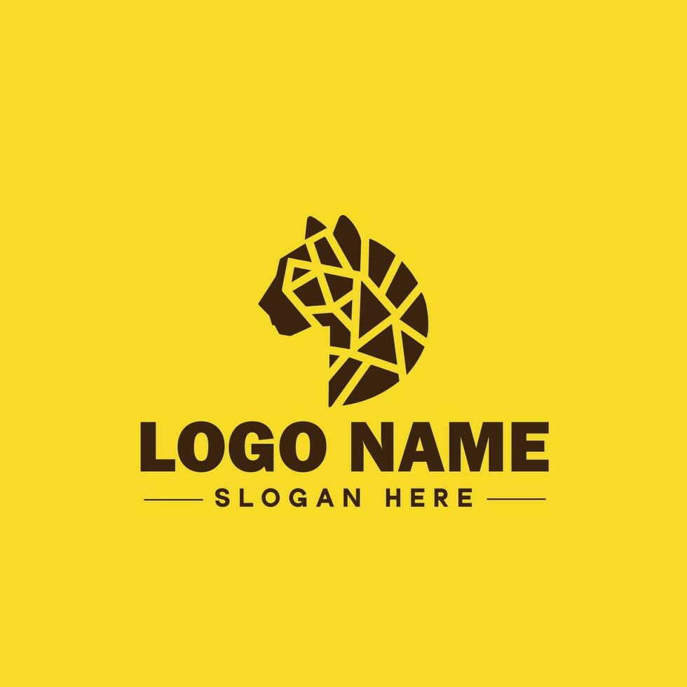 Cheetah animal logo and icon clean flat modern minimalist business and luxury brand logo design editable vector