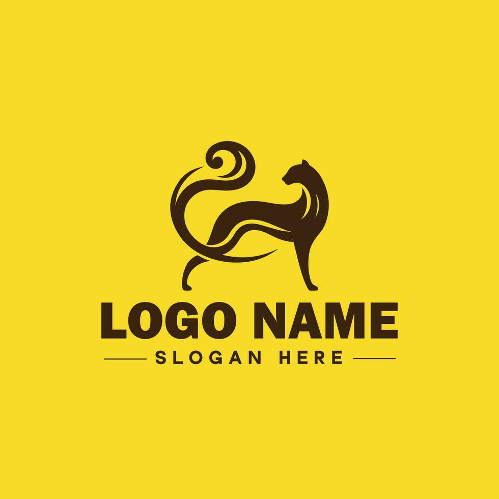 Cheetah animal logo and icon clean flat modern minimalist business and luxury brand logo design editable vector