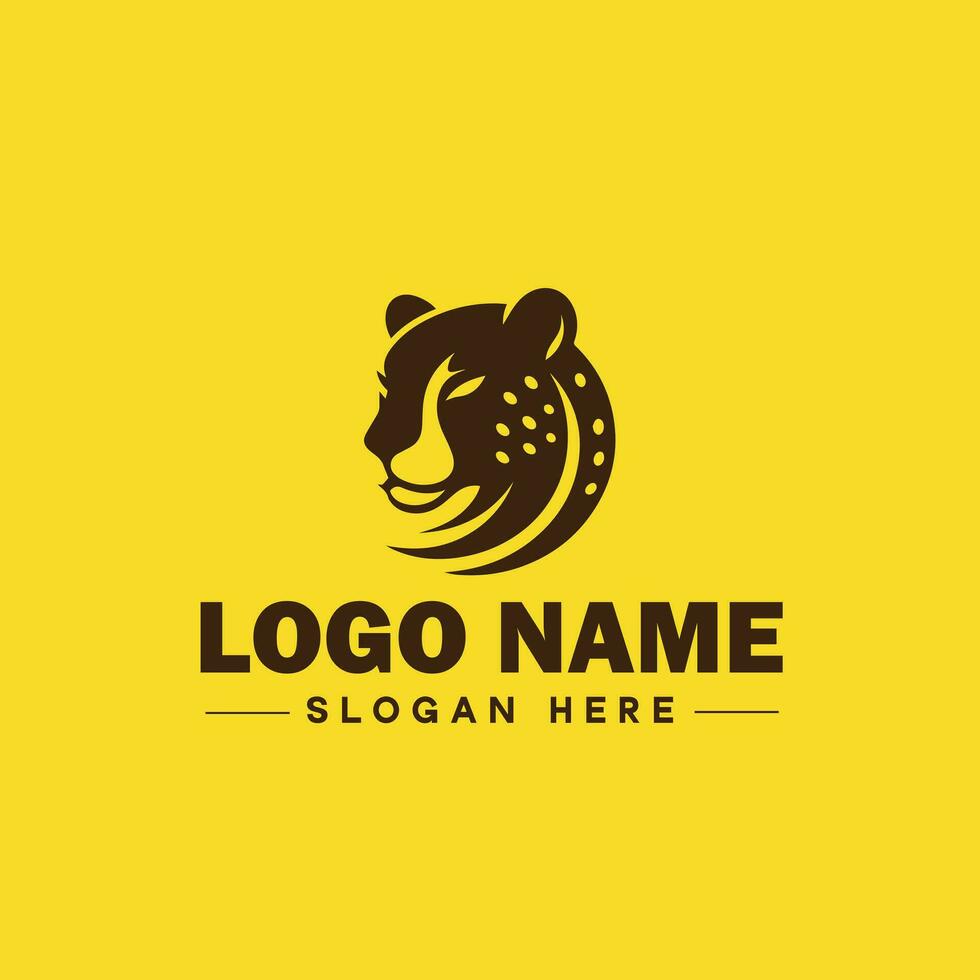 Cheetah animal logo and icon clean flat modern minimalist business and luxury brand logo design editable vector