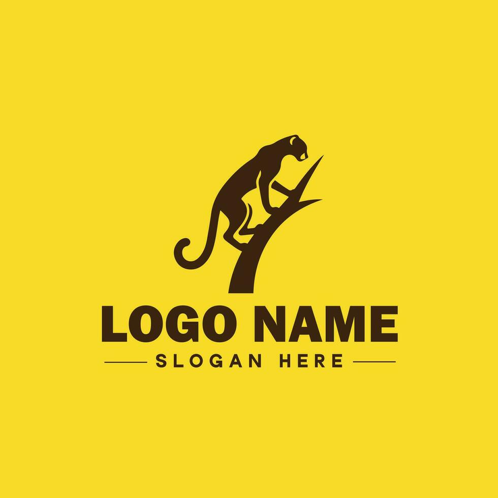 Cheetah animal logo and icon clean flat modern minimalist business and luxury brand logo design editable vector