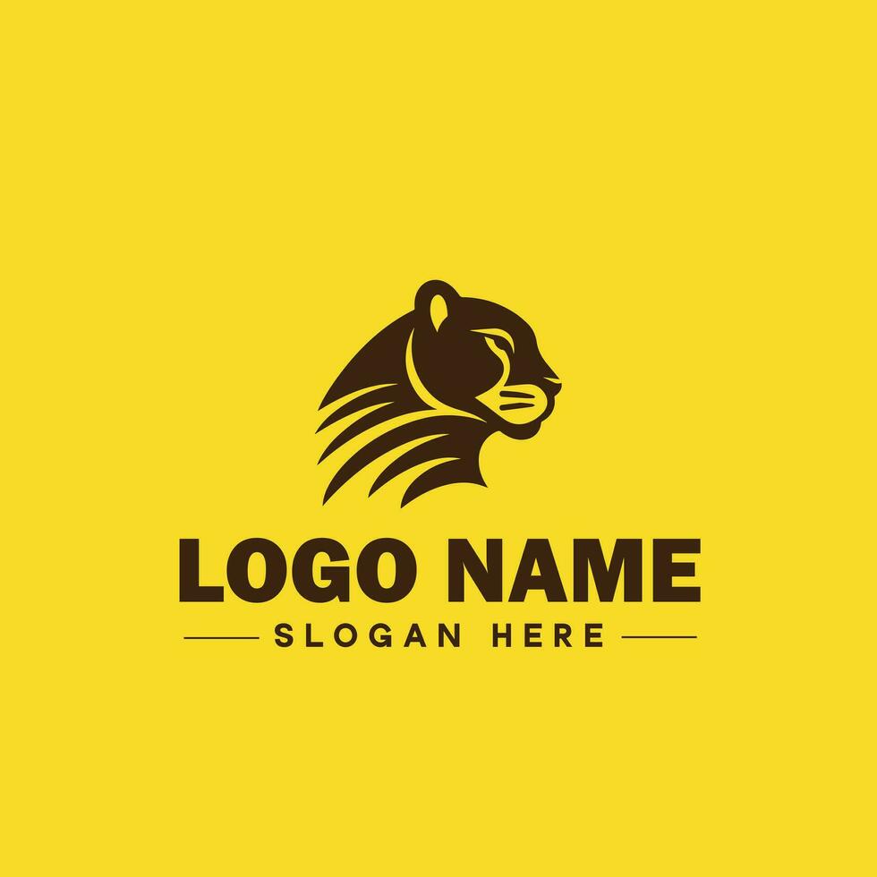 Cheetah animal logo and icon clean flat modern minimalist business and luxury brand logo design editable vector