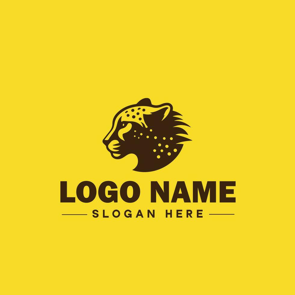 Cheetah animal logo and icon clean flat modern minimalist business and luxury brand logo design editable vector