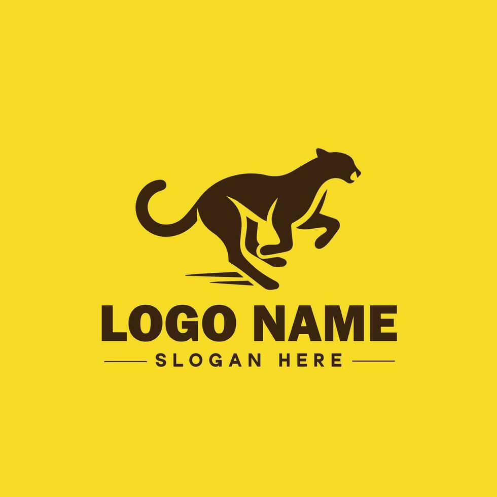 Cheetah animal logo and icon clean flat modern minimalist business and luxury brand logo design editable vector