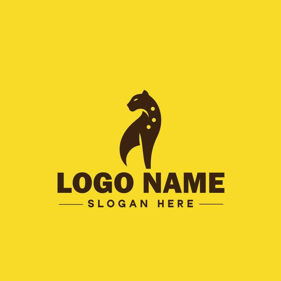 Cheetah animal logo and icon clean flat modern minimalist business and luxury brand logo design editable vector