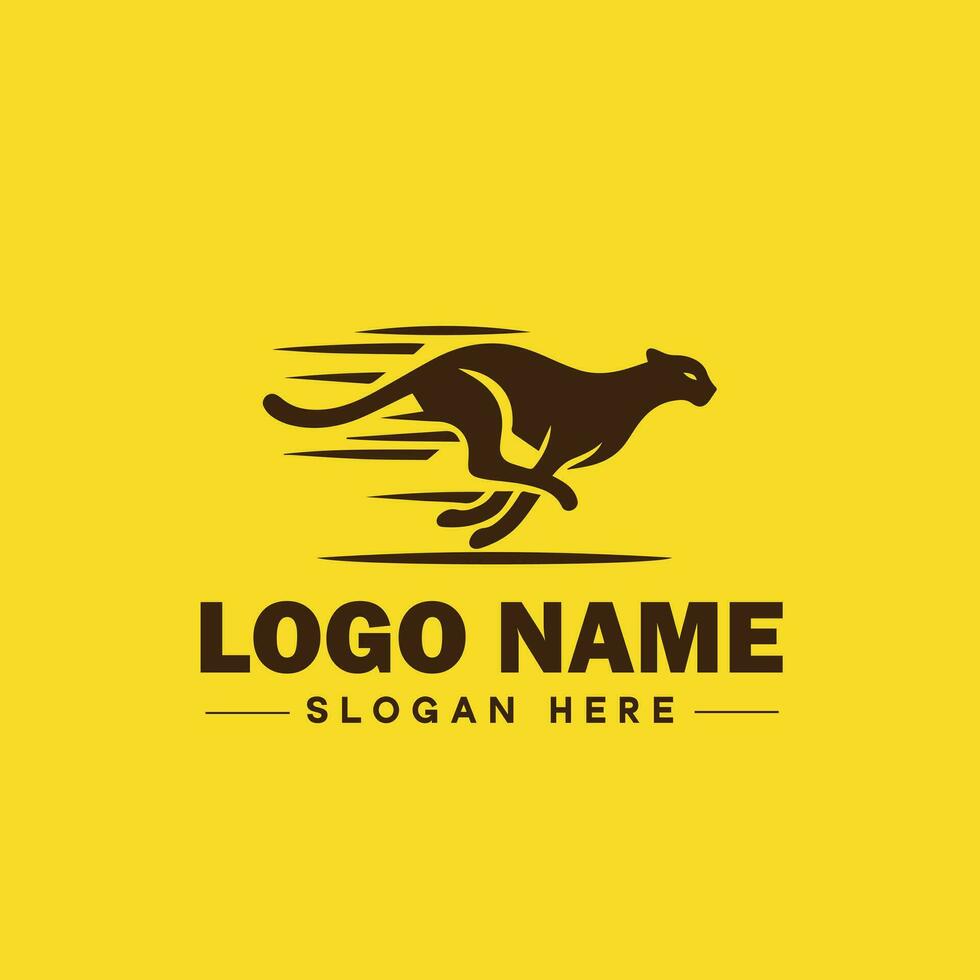 Cheetah animal logo and icon clean flat modern minimalist business and luxury brand logo design editable vector