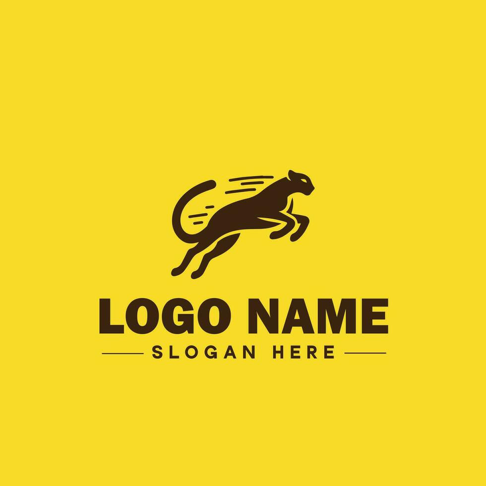 Cheetah animal logo and icon clean flat modern minimalist business and luxury brand logo design editable vector
