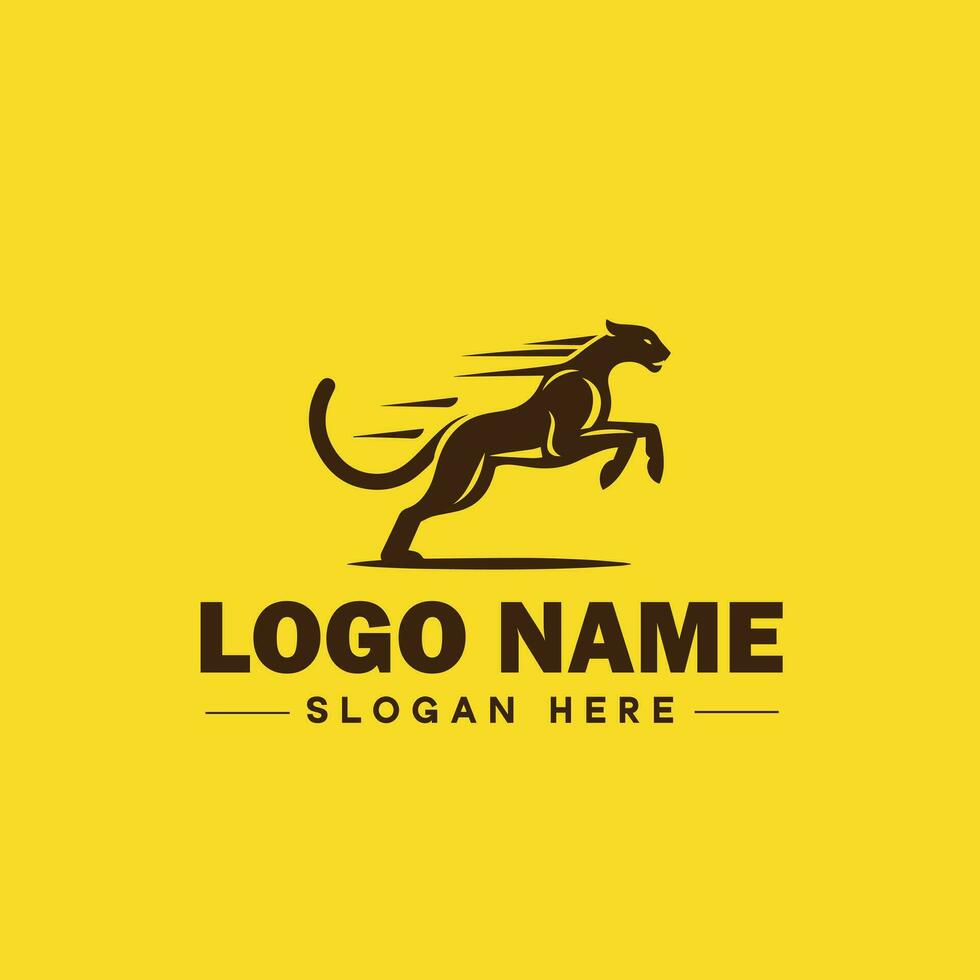 Cheetah animal logo and icon clean flat modern minimalist business and luxury brand logo design editable vector