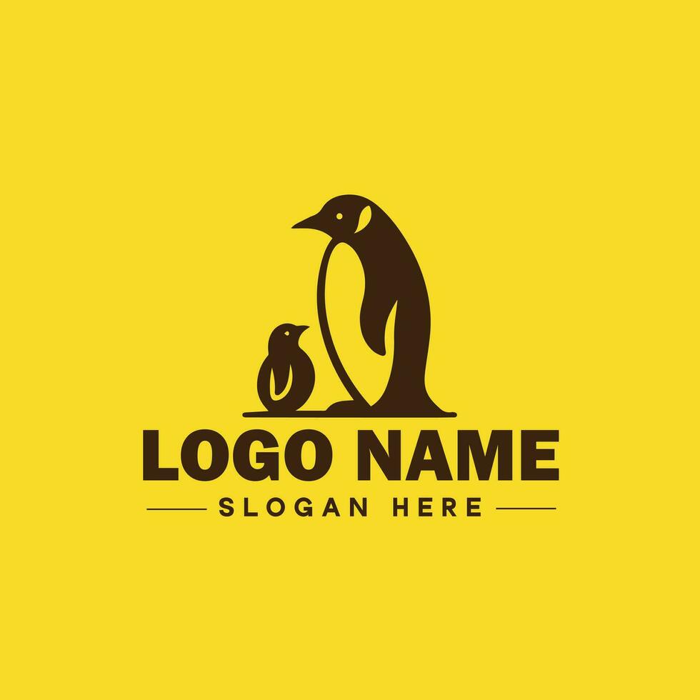 pingüino logo y icono limpiar plano moderno minimalista negocio y lujo marca logo diseño editable vector