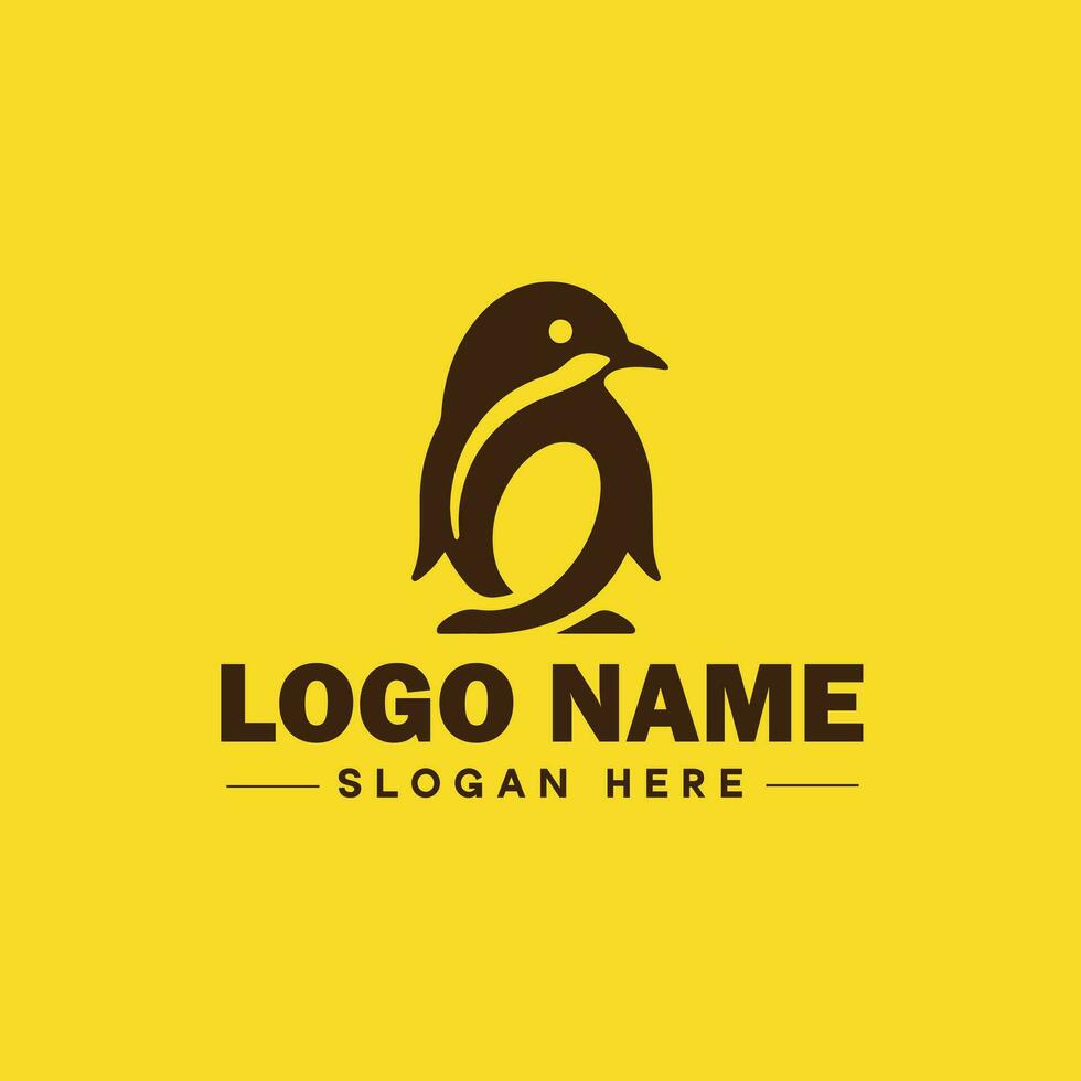 pingüino logo y icono limpiar plano moderno minimalista negocio y lujo marca logo diseño editable vector