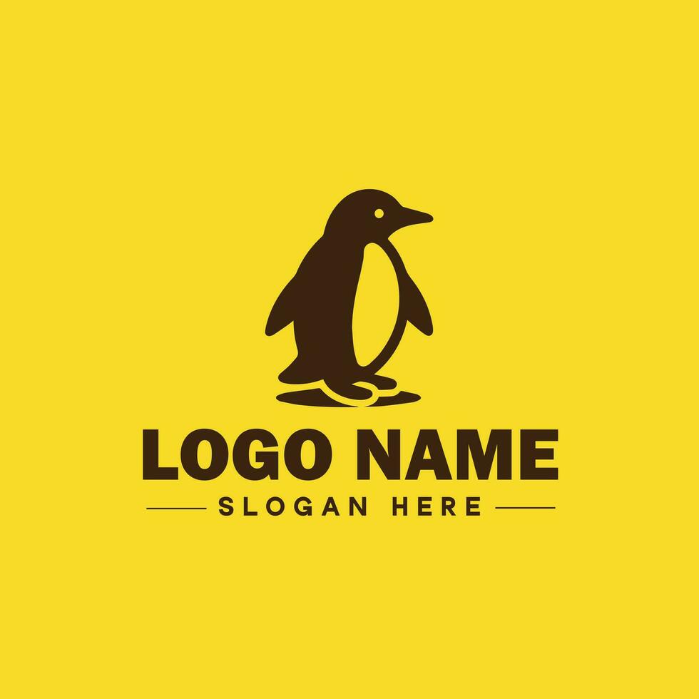 pingüino logo y icono limpiar plano moderno minimalista negocio y lujo marca logo diseño editable vector