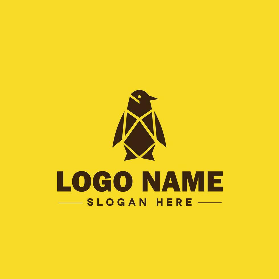 penguin logo and icon clean flat modern minimalist business and luxury brand logo design editable vector