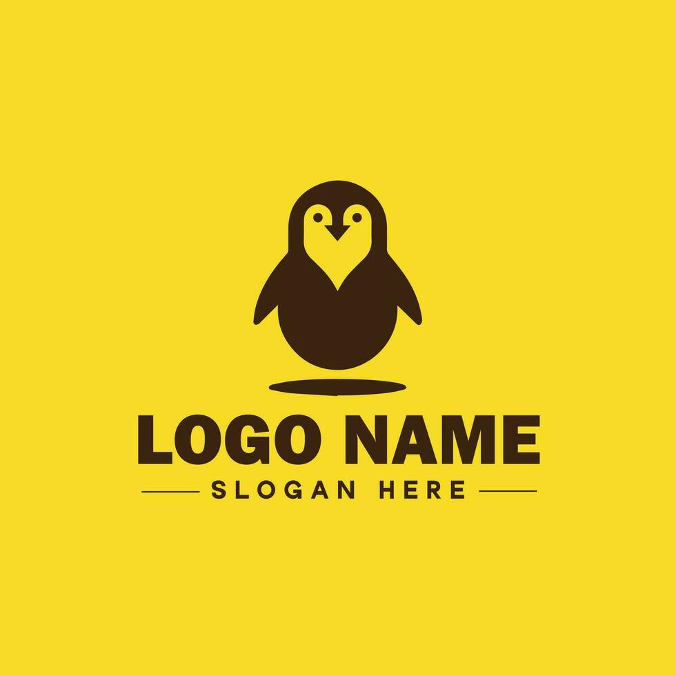 pingüino logo y icono limpiar plano moderno minimalista negocio y lujo marca logo diseño editable vector