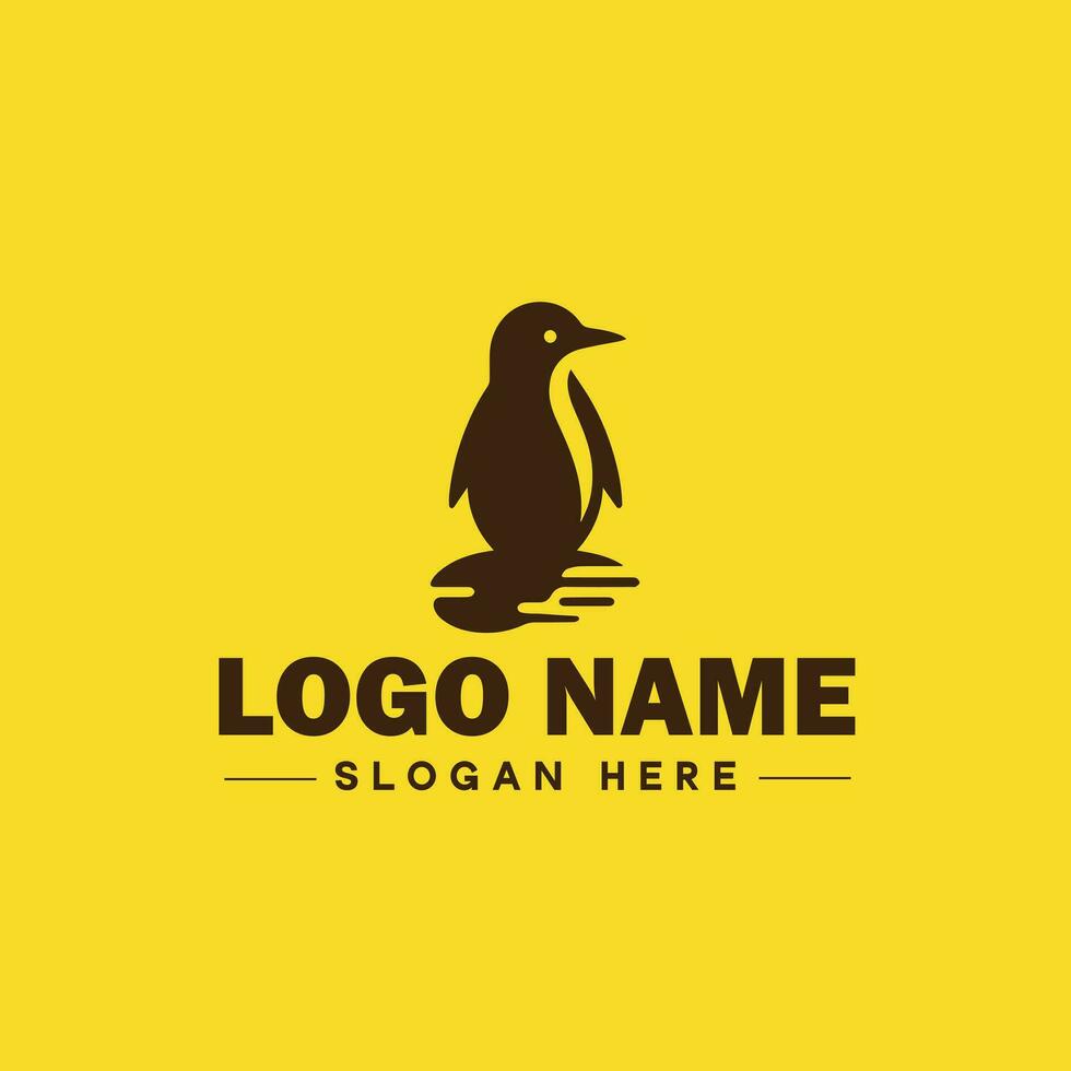 pingüino logo y icono limpiar plano moderno minimalista negocio y lujo marca logo diseño editable vector