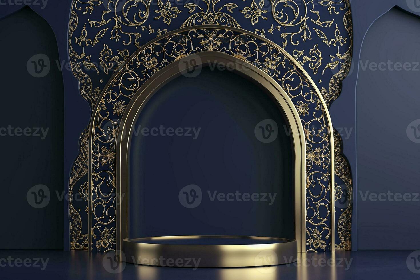 AI generated 3d rendered Islamic Arabic podium photo